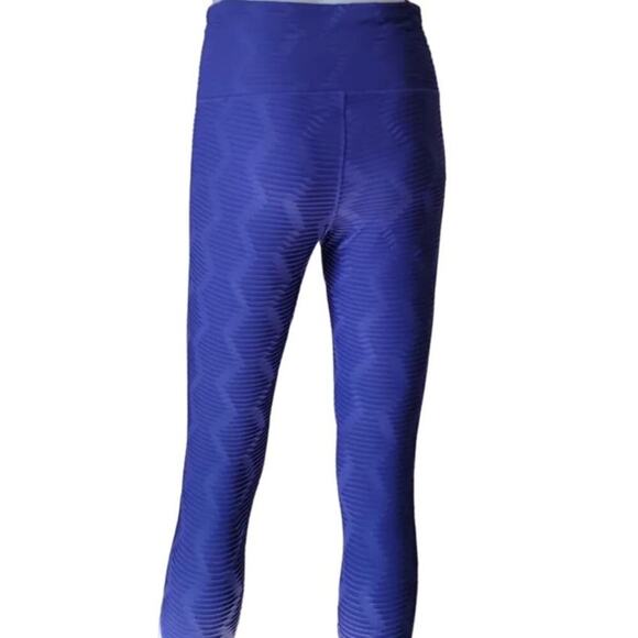 Mono B Bronze Blue/Purple High Intensity Work Out Ribbed Activewear Leggings SzS - Picture 2 of 11